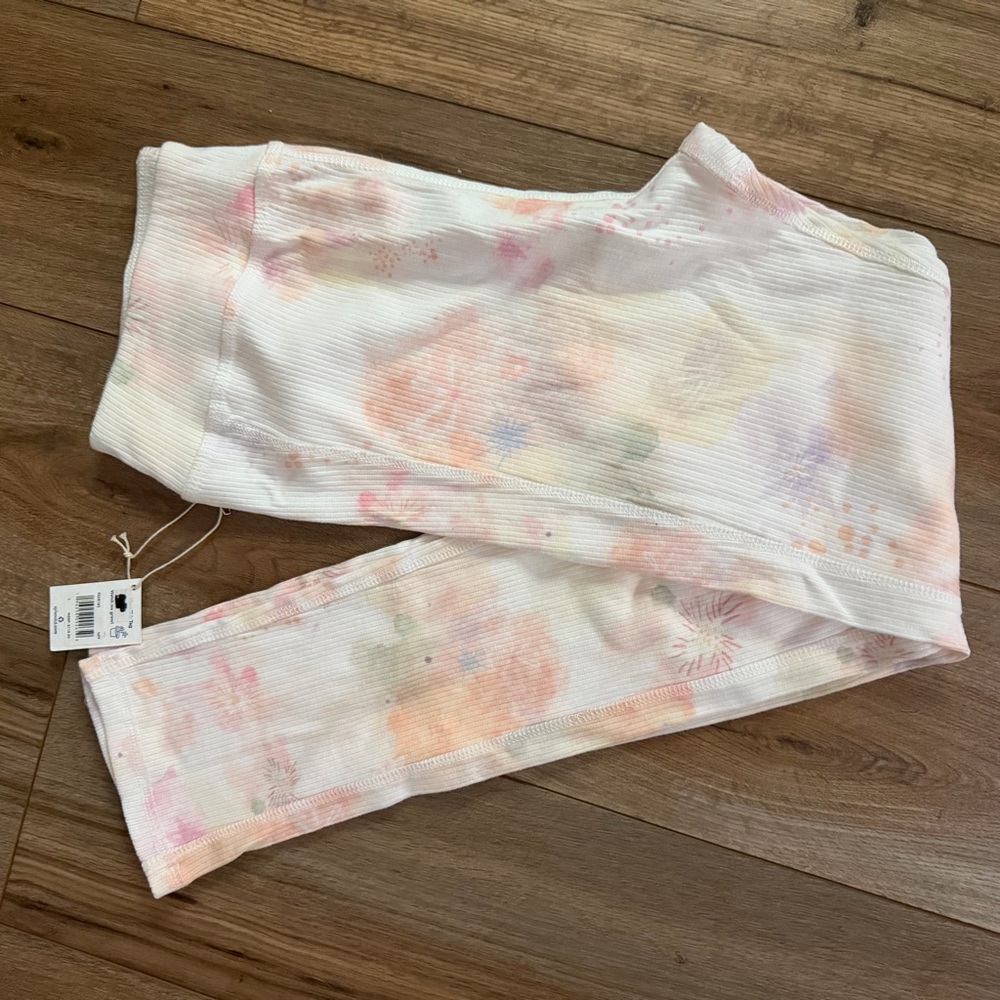 Ribbed Tie-Dye Leggings - Pastel Multi